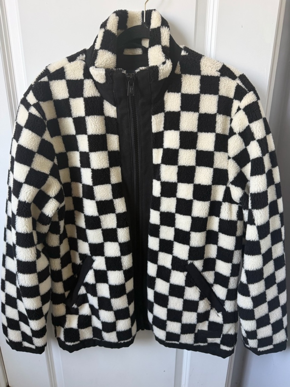 Pendleton Checkered Fleece Zip-Up Jacket - Black & White - Picture 3 of 5